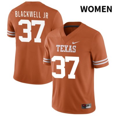 Texas Longhorns Women's #37 Morice Blackwell Jr Authentic Orange NIL 2022 College Football Jersey BWP54P6C